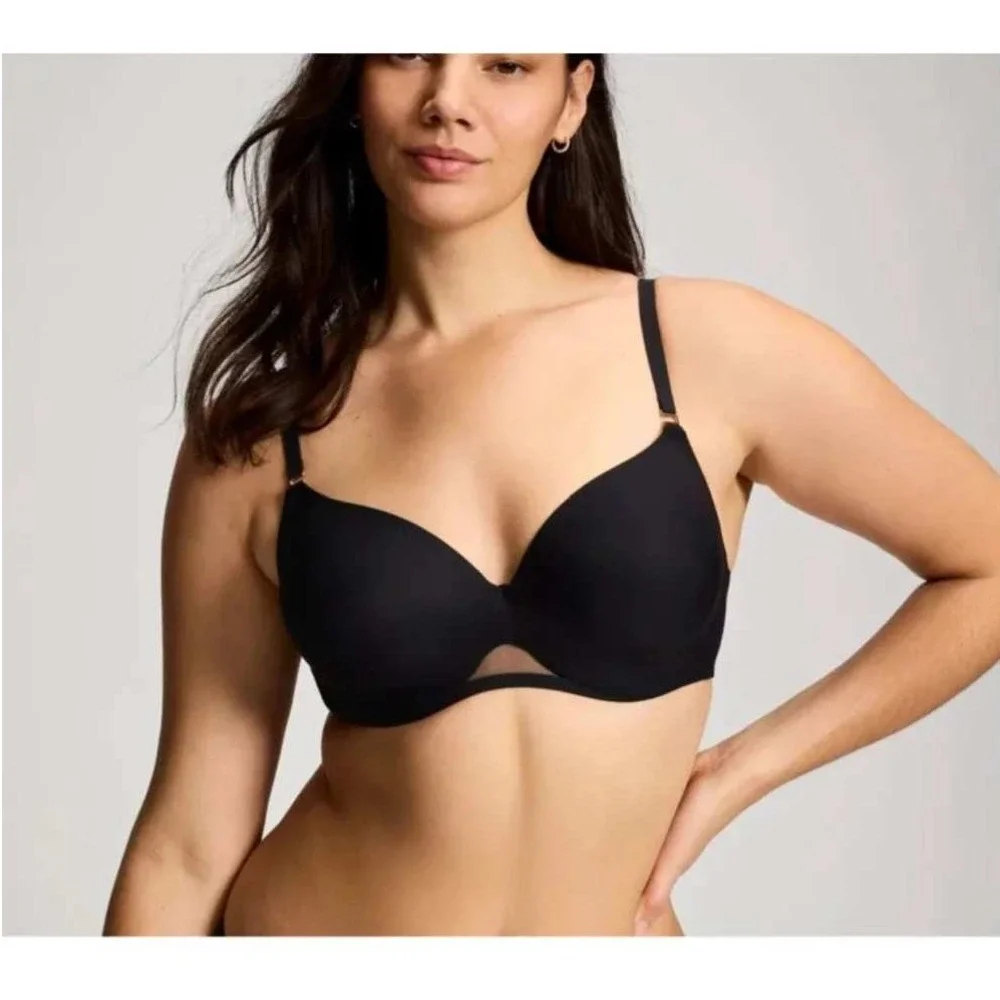 Soma Bodify‎ Demi Bra Size 32B Black Underwire Flex Mesh Detail 79984 NEW